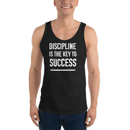 motivational-quote-tank-top-discipline-key-to-success-front