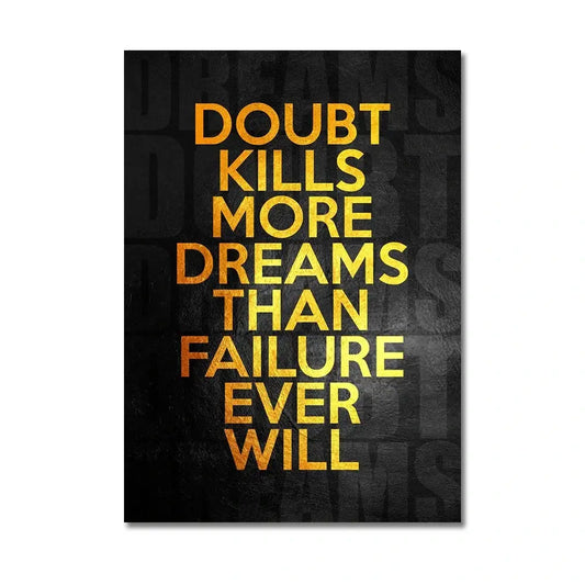 motivational-quote-wall-art-doubt-kills